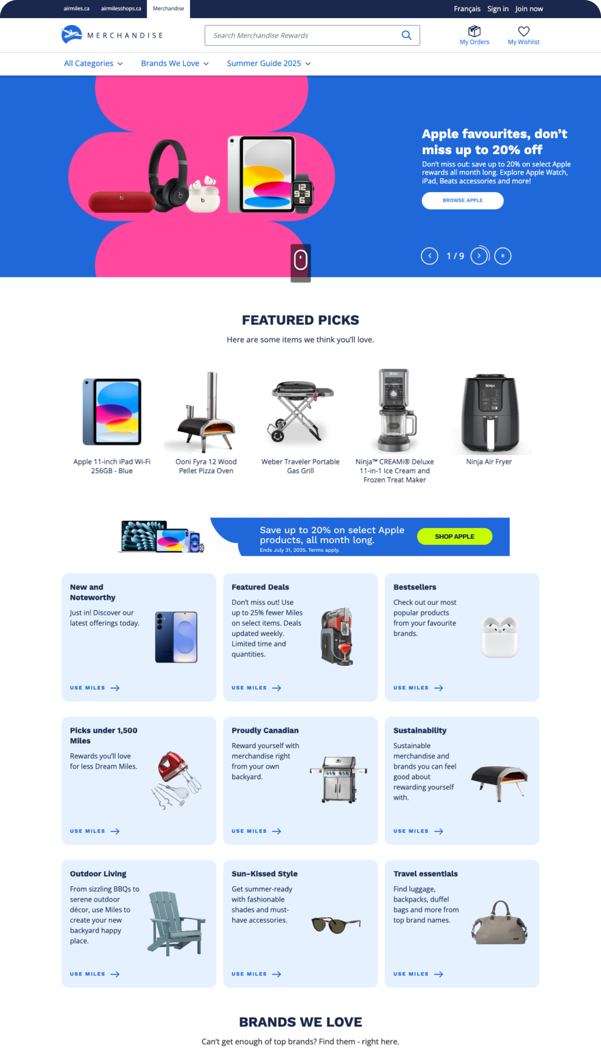 Original Merch landing page