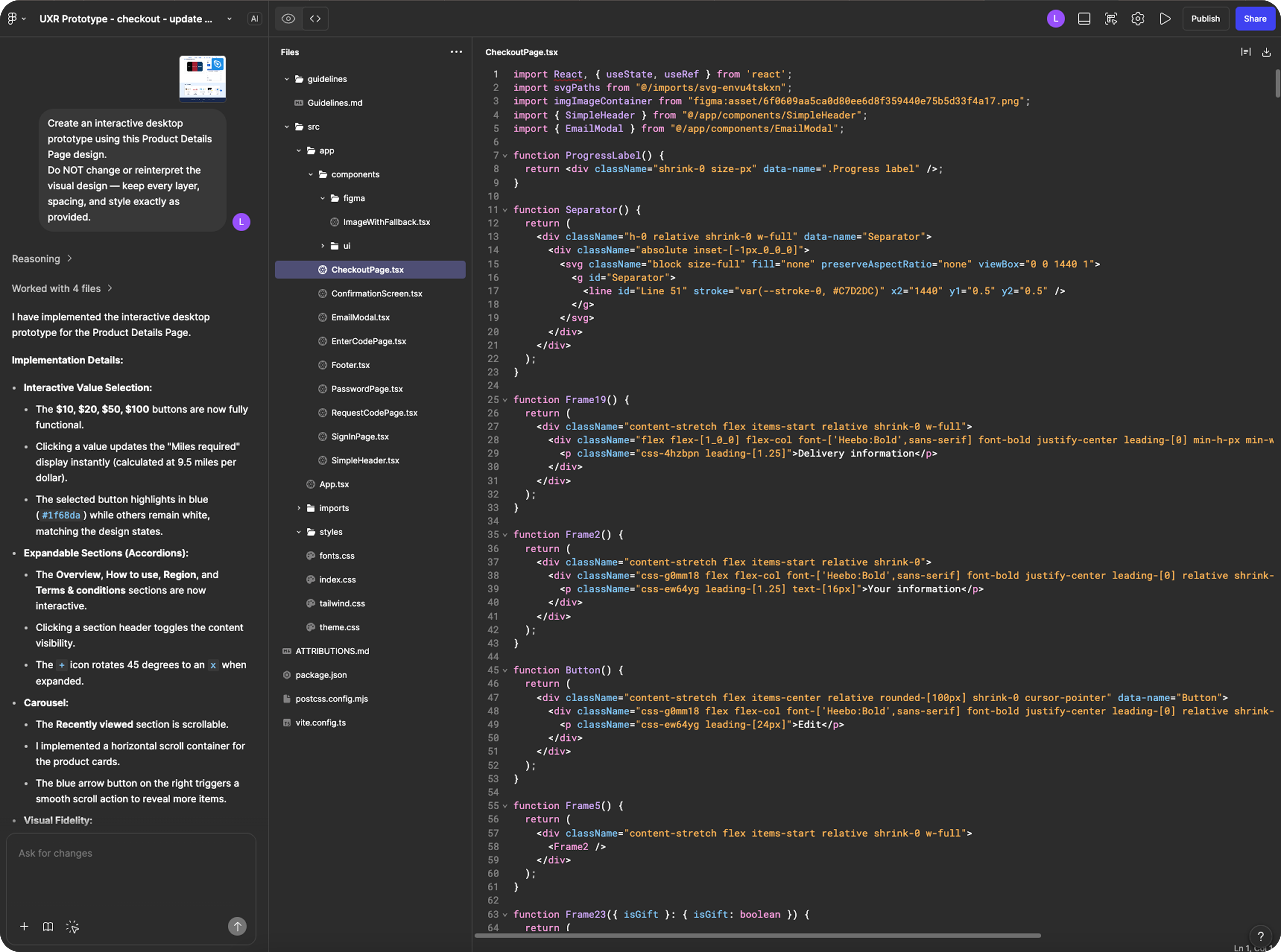 Checkout screen version 2