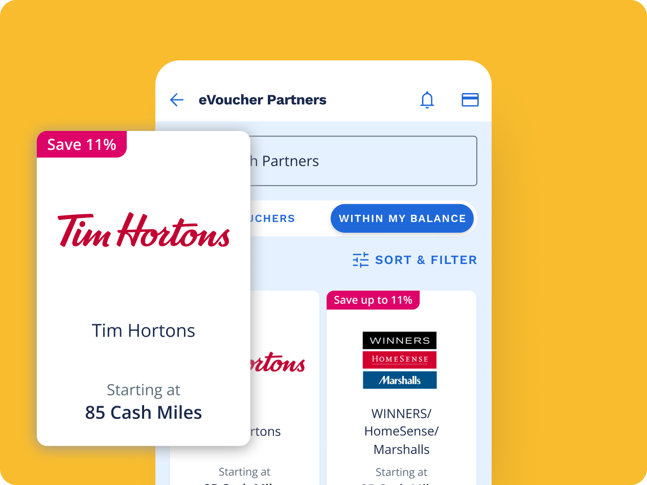 Gift card listing screen with redesigned cards